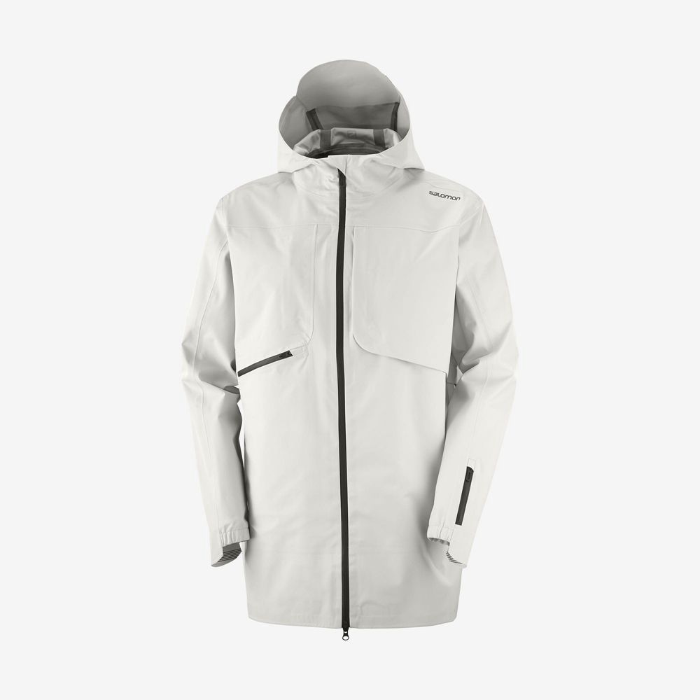 Chaquetas Salomon Hombre Blancas - Salomon Argentina OUTLIFE WP COMMUTER PARKA M,837902-ZMT